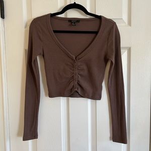 forever 21 button up crop top